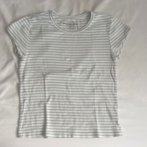 Aéropostale Striped Black & Light Blue Fitted T-Shirt